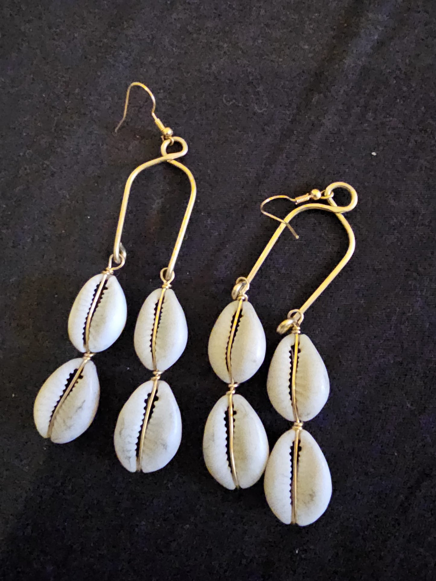 AATC Double Strand with Shell Hoops Earrings